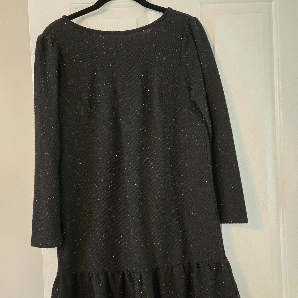 Womens Loft XS Black Speckled Dress